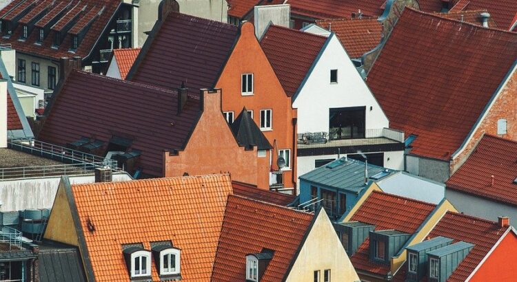 houses, bird's eye view, roofs