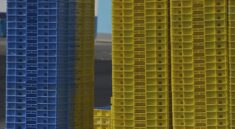 crates, plastic, stacking, colors, dock, yellow, blue, factory, shouted, crates, factory, shouted, shouted, shouted, shouted, shouted