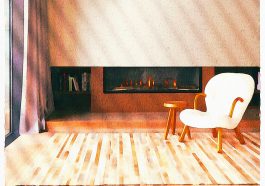 Living Room Watercolor Fireplace  - AnnaliseArt / Pixabay