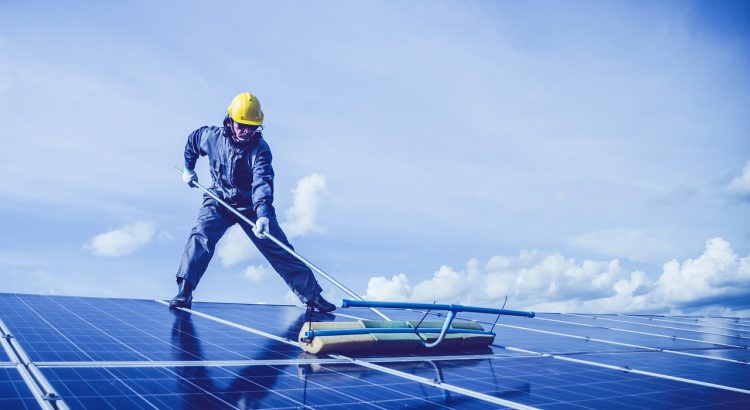 Man Solar Panel Rooftop Cleaning  - maddybris / Pixabay